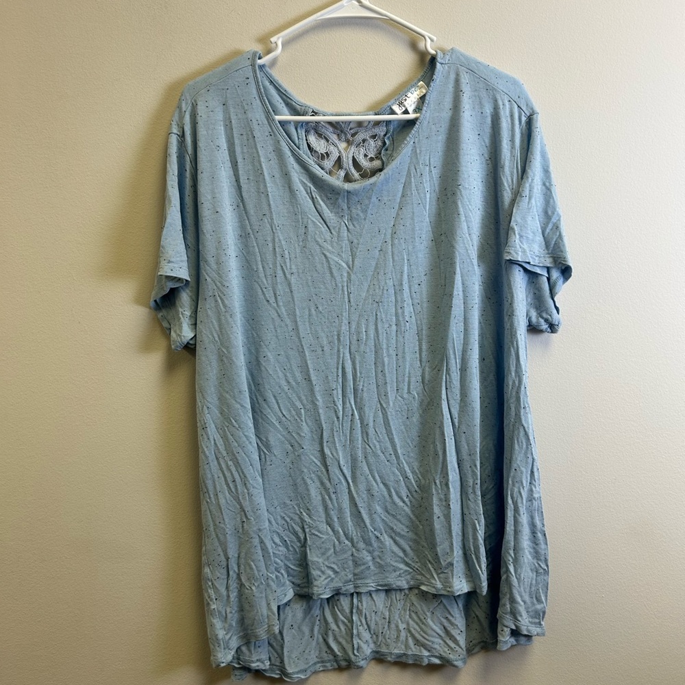 Just Be Light Blue Women's Short Sleeve Top